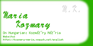 maria kozmary business card